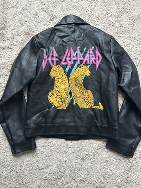 Kids Def Leppard Black Faux Leather Jacket